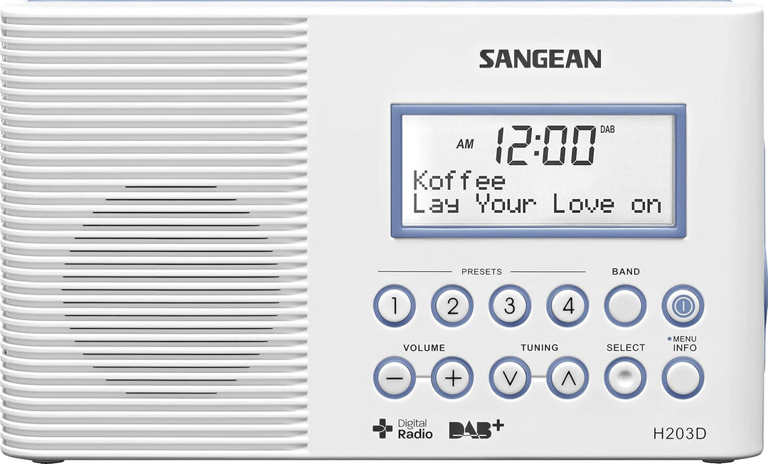 Sangean H-203D H-203 Tragbares Radio | Wasserdichtes DAB + und UKW-Radio | Digitale badradio | Mit T
