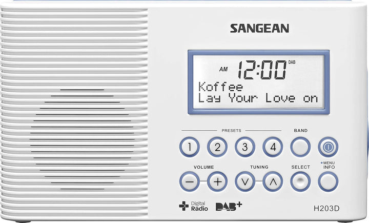Sangean H-203D H-203 Tragbares Radio | Wasserdichtes DAB + und UKW-Radio | Digitale badradio | Mit T