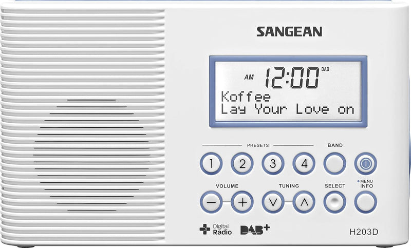 Sangean H-203D H-203 Tragbares Radio | Wasserdichtes DAB + und UKW-Radio | Digitale badradio | Mit T