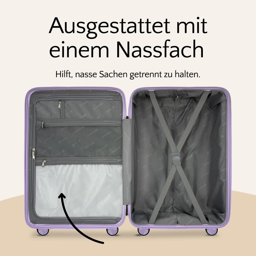 Urban Adventurer Koffer gross 110L – Violett – Hartschalenkoffer XXL mit Zahlenschloss &amp; 4 Rollen Vi