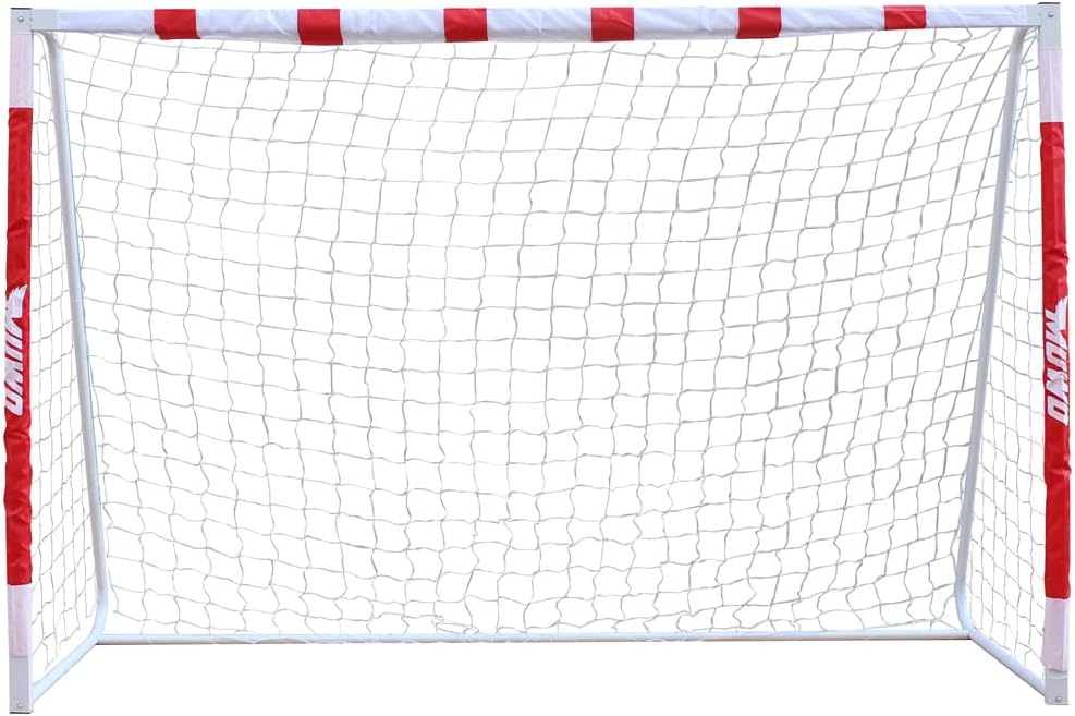 MUWO grosses Fussballtor aus robustem Stahl, mit Textilmantel und Netz. 3 x 2 Meter gross, einfacher