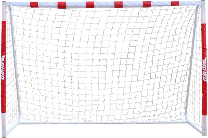 MUWO grosses Fussballtor aus robustem Stahl, mit Textilmantel und Netz. 3 x 2 Meter gross, einfacher