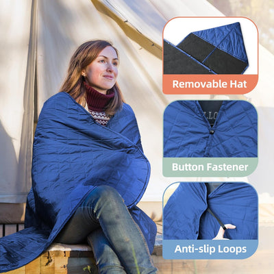 JAICOM Outdoor Decke, wasserdichte Schafwoll-Picknickdecke, 140 x 200 cm Warme Campingdecke - ideal
