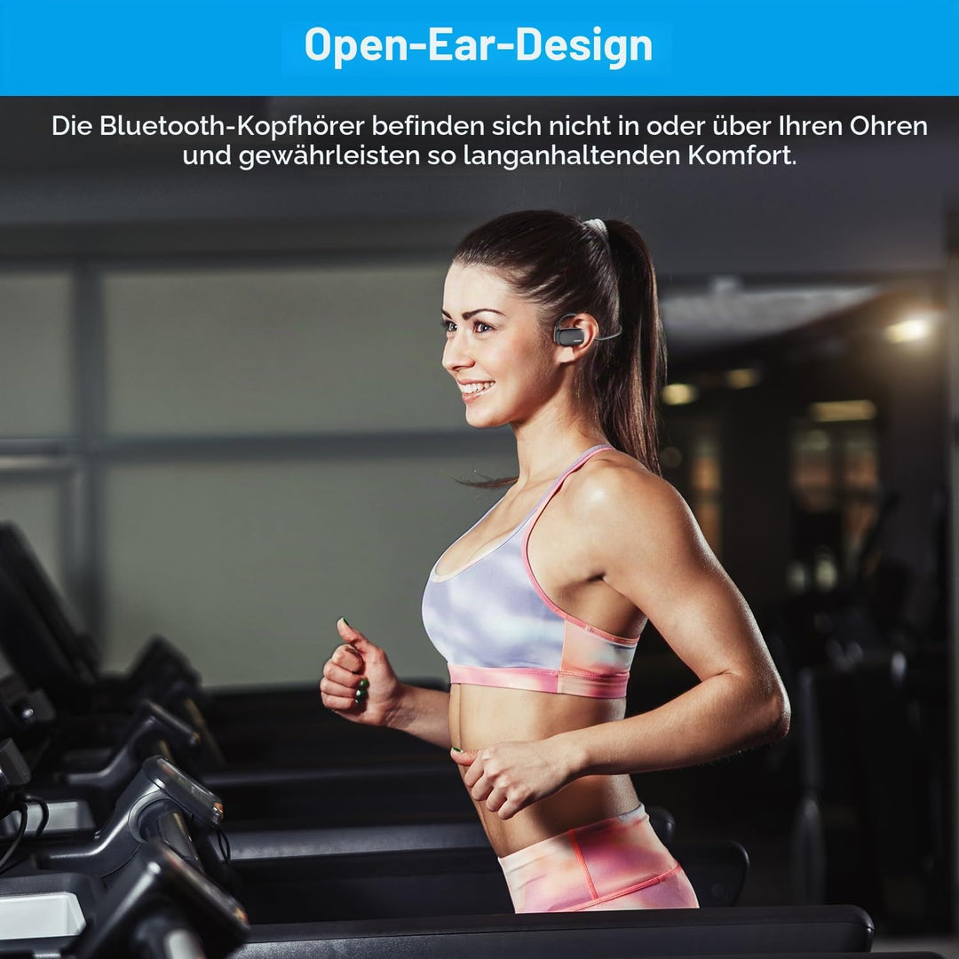 eppfun Open Ear Kopfhörer Bluetooth 5.4, Bluetooth Headset mit Noise-Cancelling Mikrofon, Wireless H