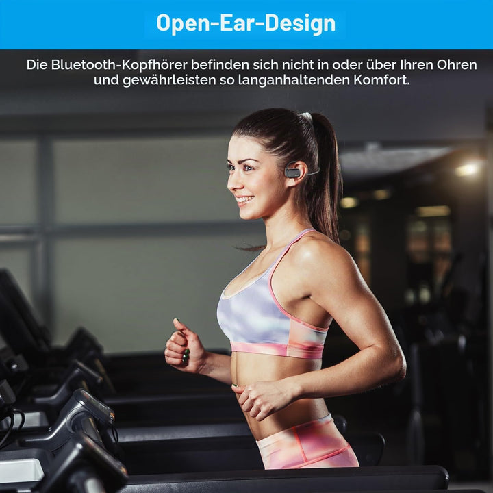 eppfun Open Ear Kopfhörer Bluetooth 5.4, Bluetooth Headset mit Noise-Cancelling Mikrofon, Wireless H