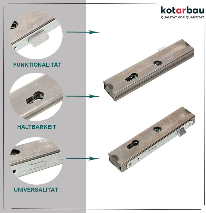 KOTARBAU Einsteckschloss mit Schlosskasten 30x50x245mm 72mm Rechts für Profilzylinder für Eingangspf
