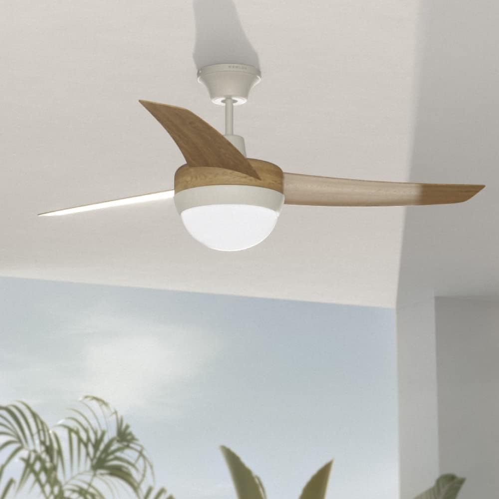 Newlux – Deckenventilator mit Licht und ferngesteuertem Dach W420 mit 3 Flügeln (Ø106 cm), Inverter-