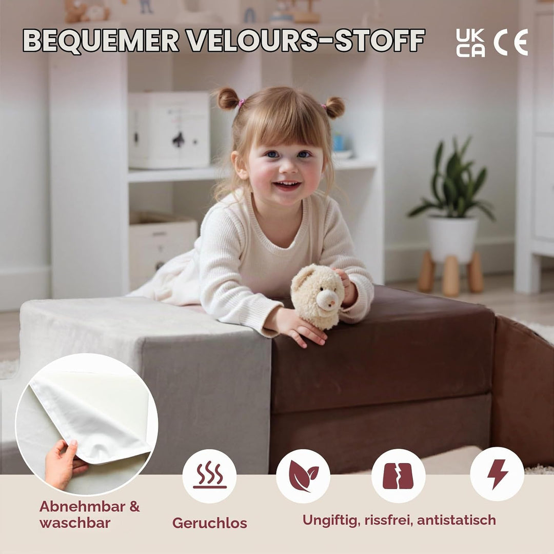 BanaSuper Schaumstoff-Kletterblöcke für Kinder, Baby Schaumstoff Bausteine XXL mit Bällebad, Kletter