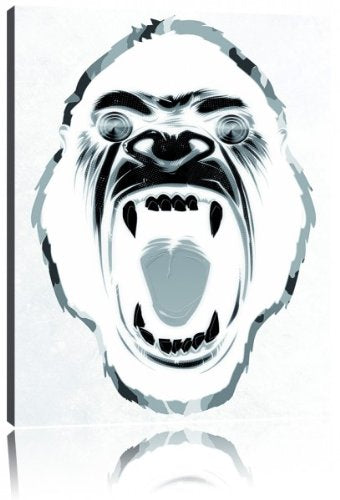 Hypnotic ape negative Leinwandbild Bild auf Leinwand, XXL riesige Bilder fertig gerahmt mit Keilrahm
