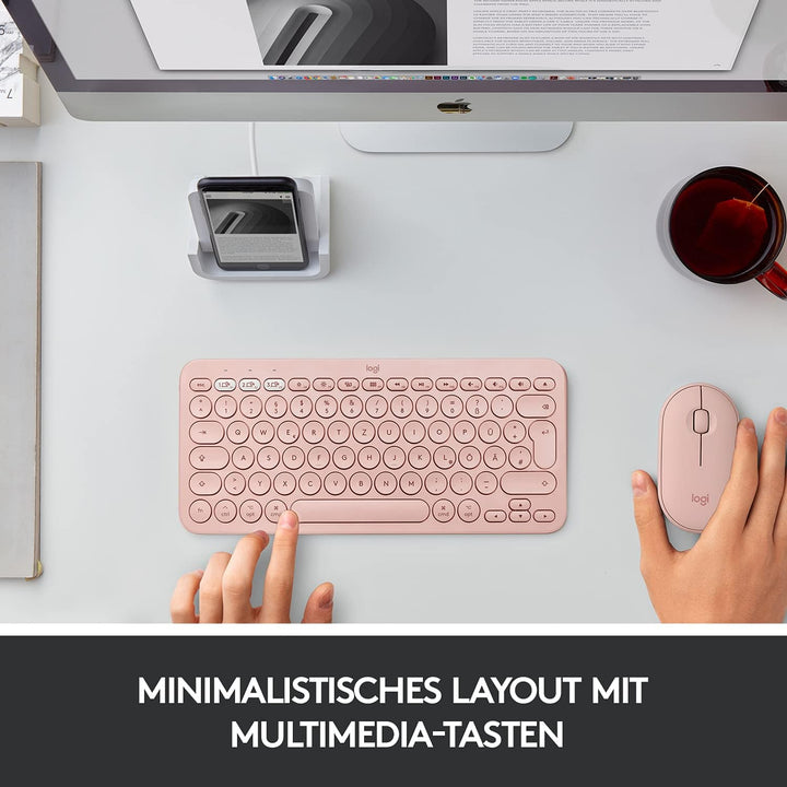 Logitech K380 Multi-Device Bluetooth Tastatur für Mac, Einfaches Umschalten zwischen bis zu 3 Geräte