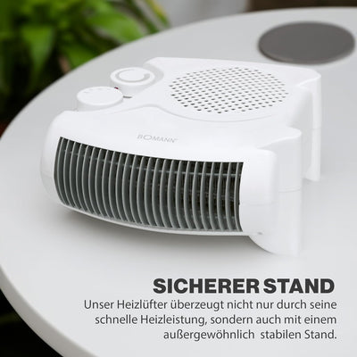 Bomann® mobiler & kompakter Heizlüfter | Heizlüfter 2000W & 1000W | Heizkörper mit Ventilatorfunktio