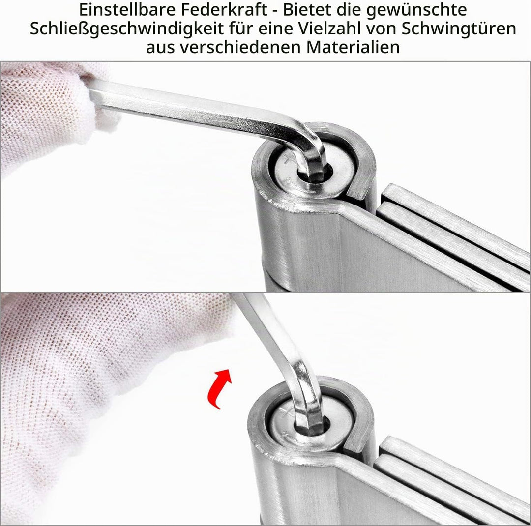 QWORK® Pendeltürband Türscharnier, 304 Edelstahl Scharniere für Pendeltür und Schwingtür für Cafe, S