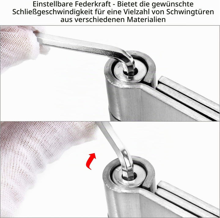 QWORK® Pendeltürband Türscharnier, 304 Edelstahl Scharniere für Pendeltür und Schwingtür für Cafe, S