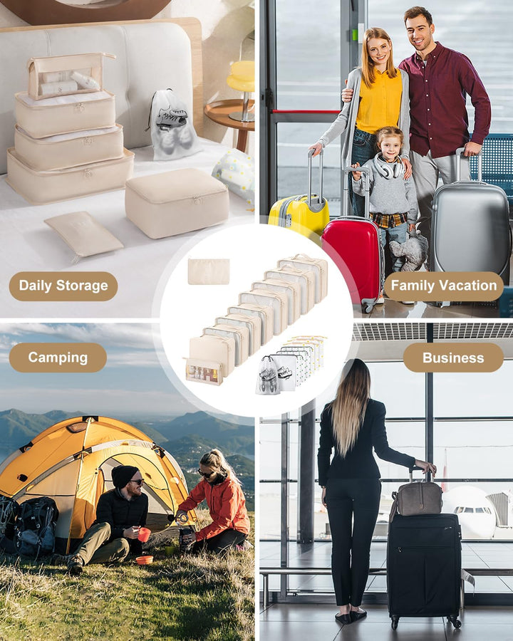 Koffer Organizer Set 18-teilig, Wasserdicht Packing Cubes, Multifunktionale Travel Packwürfel, Koffe