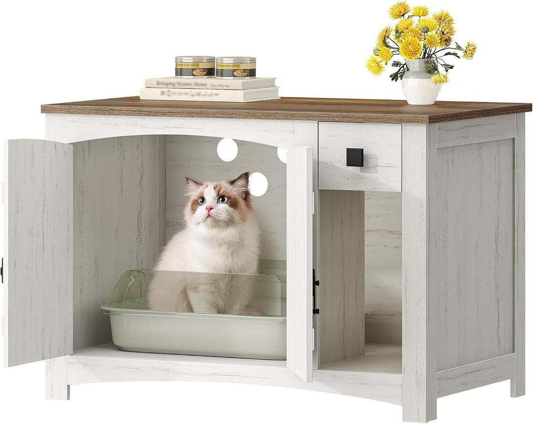 HEXCELEN Katzenklo Schrank, Katzenschrank, 85 x 50 x 58,2 cm | Katzentoilette Schrank , Für Katzen,