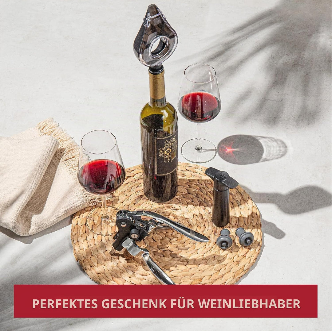 Vacu Vin 3890760 Air Deluxe Wine Accessory Set, Kunststoff, Schwarz