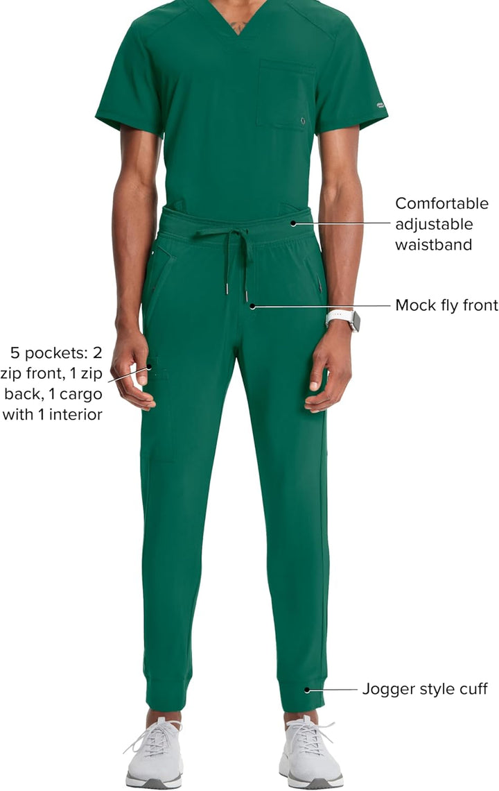 Jogger Scrubs for Men – 4-Way Stretch with Drawstring Elastic Waist, Cargo Pockets, Superior Perform