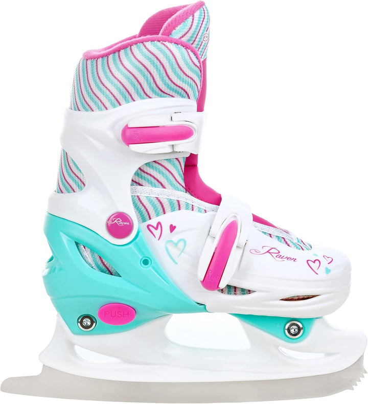 RAVEN 2in1 Schlittschuhe Inline Skates Inliner für Kinder Mädchen verstellbar mit LED Leuchtrad 30-3