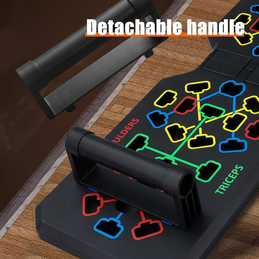 Tragbare Liegestützbrett mit Liegestützgriffe, Faltbares Push Up Board für Zuhaus, Multifunktionelle