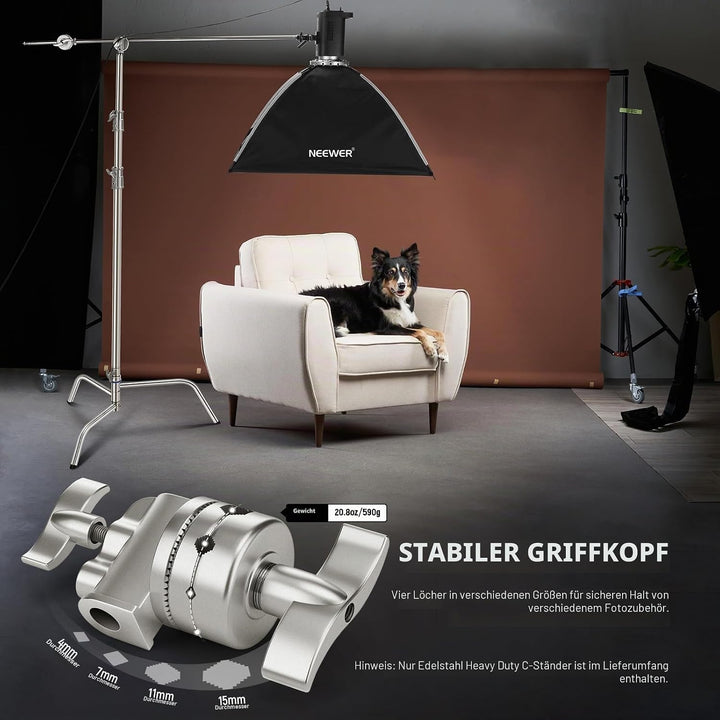 Neewer SC320Q SC320Q C-Ständer aus Edelstahl, strapazierfähig, mit Galgenarm, schnelle Einrichtung,