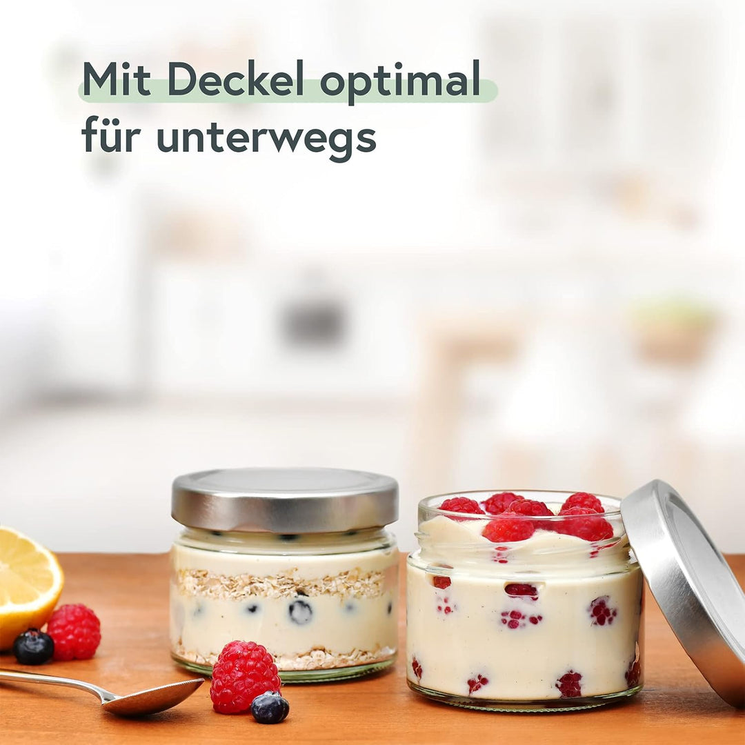 PUREGANIC® Marmeladengläser Set 8x290 ml Schraubgläser mit Deckel/Marmeladengläser Klein, Vorratsdos