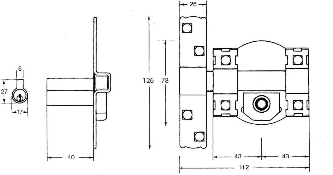 FAC 300-R/80 - Verriegelung, vernickelt Niquelado, Niquelado