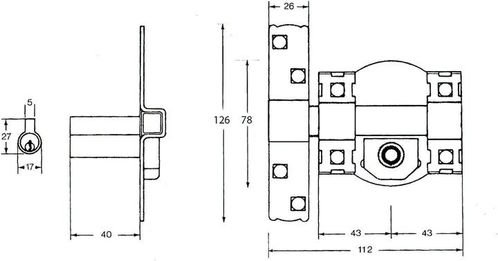 FAC 300-R/80 - Verriegelung, vernickelt Niquelado, Niquelado