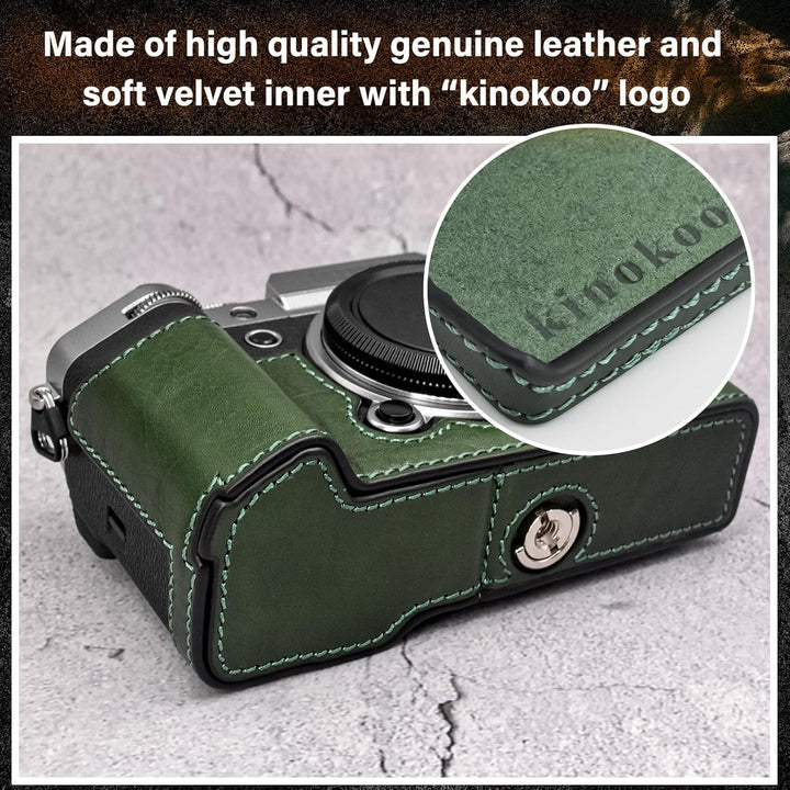 MUZIRI KINOKOO XT5 Tasche Kompatibel für Fuji XT5/X-T5 Digitalkamera mit Echtleder Half Case mit Han