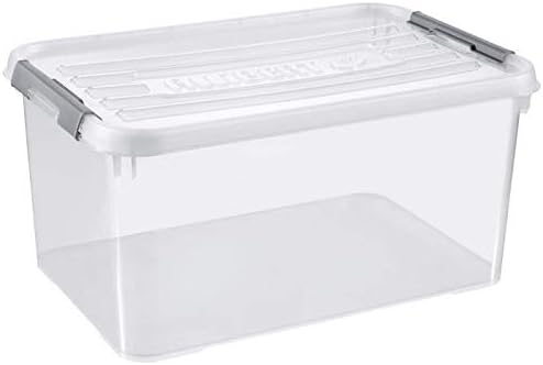 Allibert "praktischer Plus Aufbewahrungsbox mit Deckel, transparent/Silber, 50 Liter