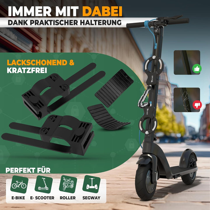 MIVELO E-Scooter Schloss extra sicher - Kettenschloss I Handschellenschloss für Elektroroller I Fahr