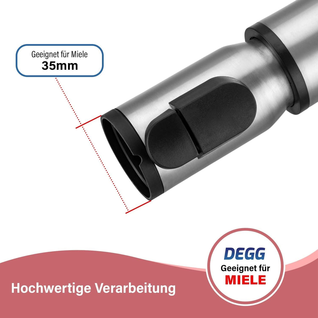 DEGG Teleskoprohr - Kompatibel mit Miele Staubsauger 35mm mit Klicksystem Teleskopstange Teleskopsta