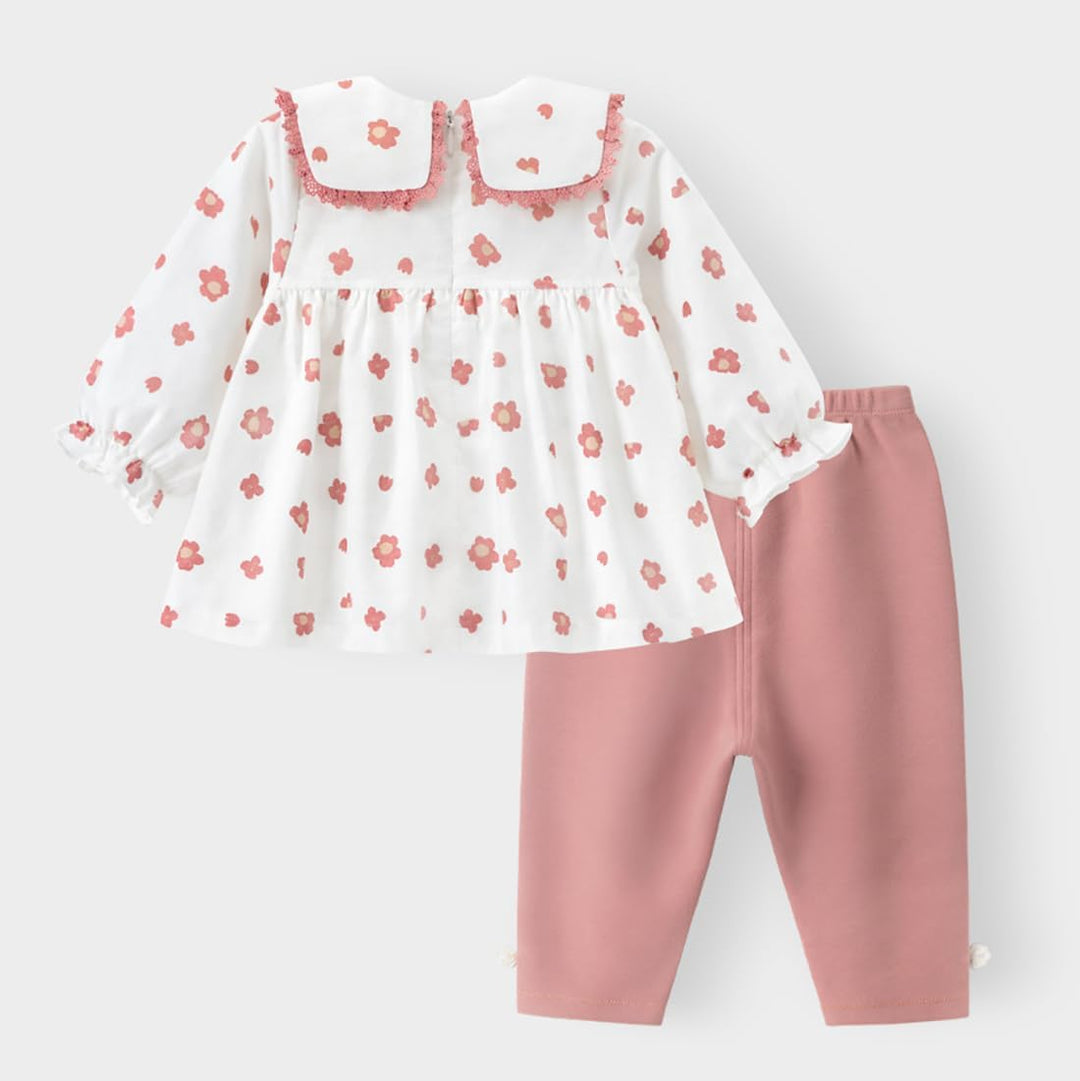 Kinder Bekleidungssets für Baby-Mädchen Baumwolle Langarm Kleid Taille Hose Babykleidung Weiche Baby