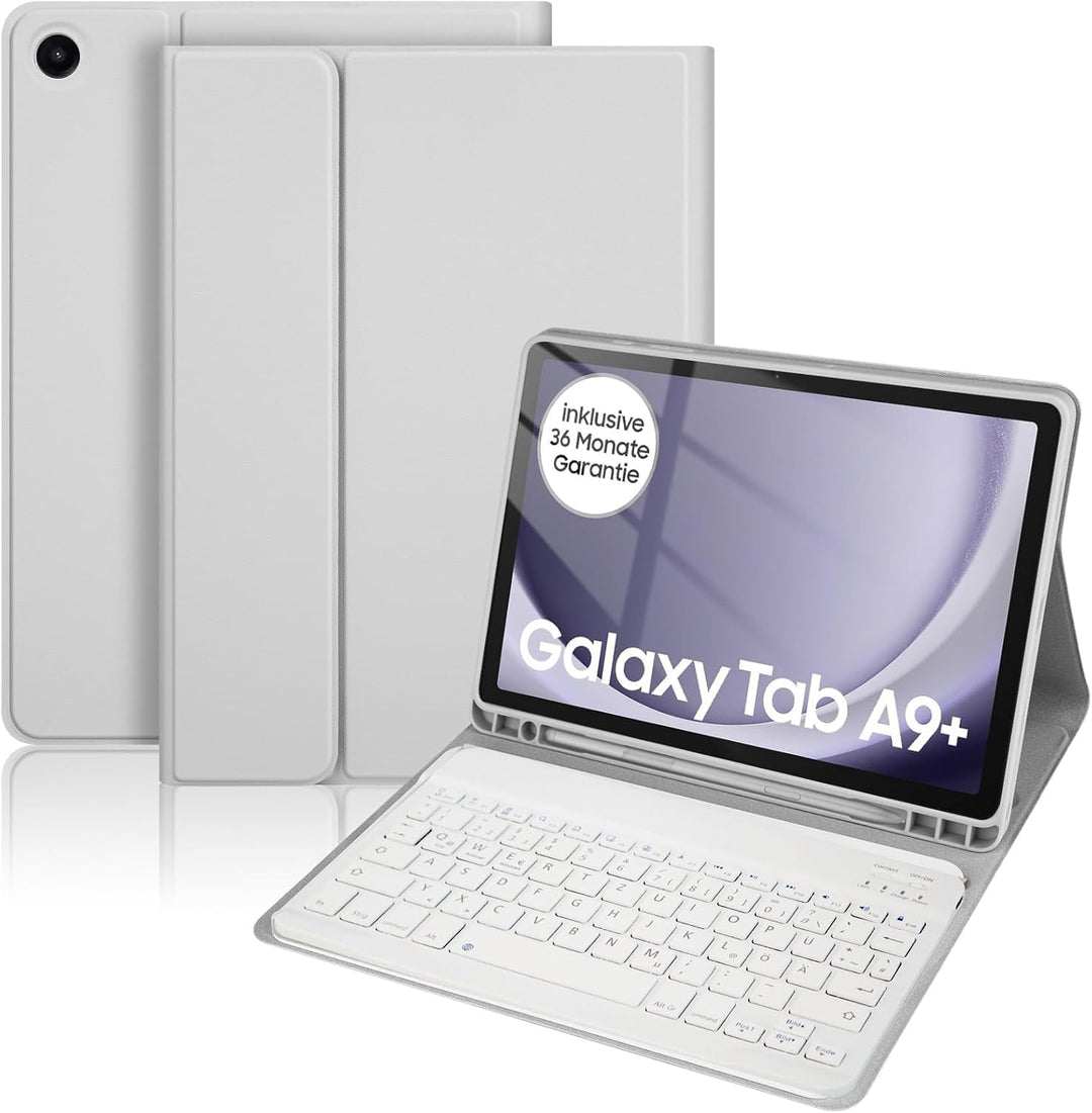 Samsung Galaxy Tab A9+ Hülle mit Tastatur - Galaxy Tab A9 Plus Hülle mit Tastatur, (Deutsches) Tasta