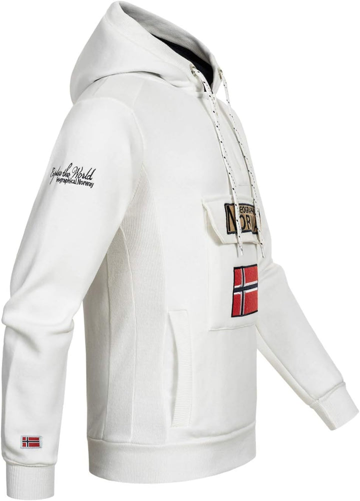 Geographical Norway GYMCLASS Men - Herren Kängurutasche Hoodie Sweatshirt mit Markenlogo und Langarm