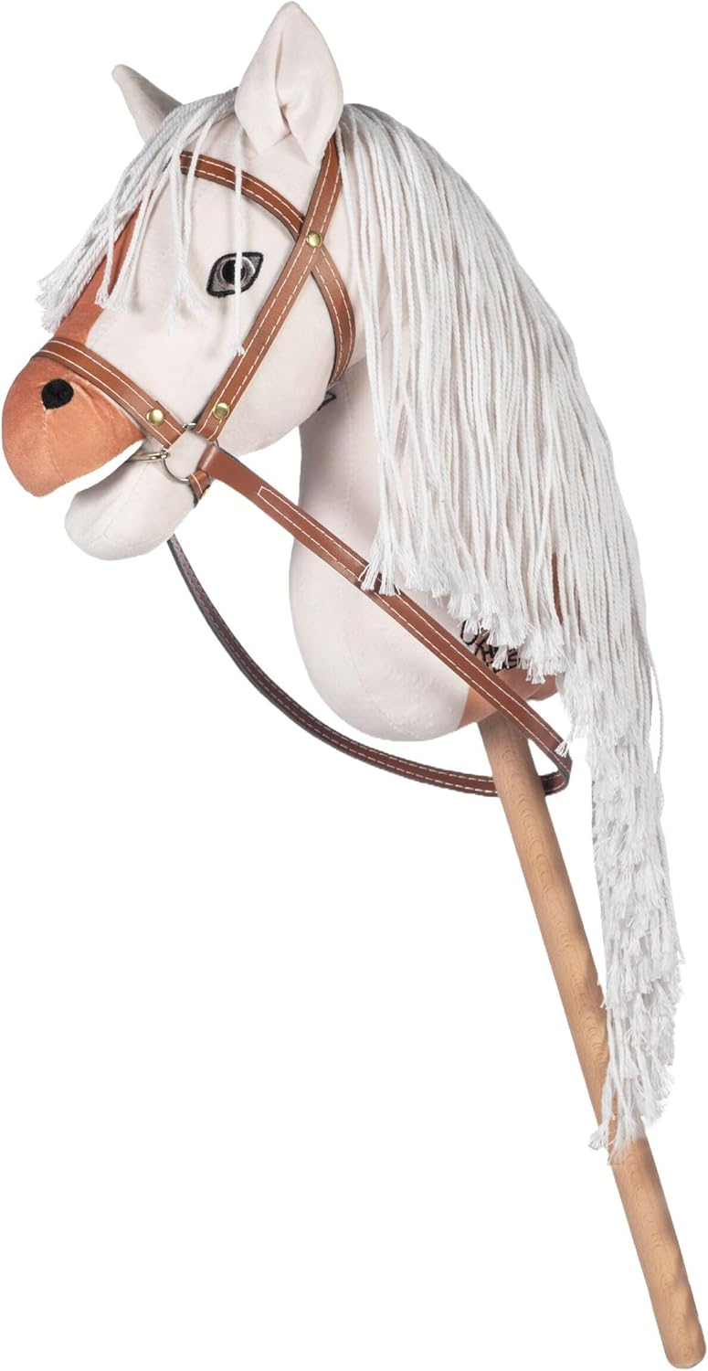 HKM Hobby Horse -Mini- Steckenpferd aus weichem Plüsch mit Abnehmbarer Trense (braun/schwarz), Braun