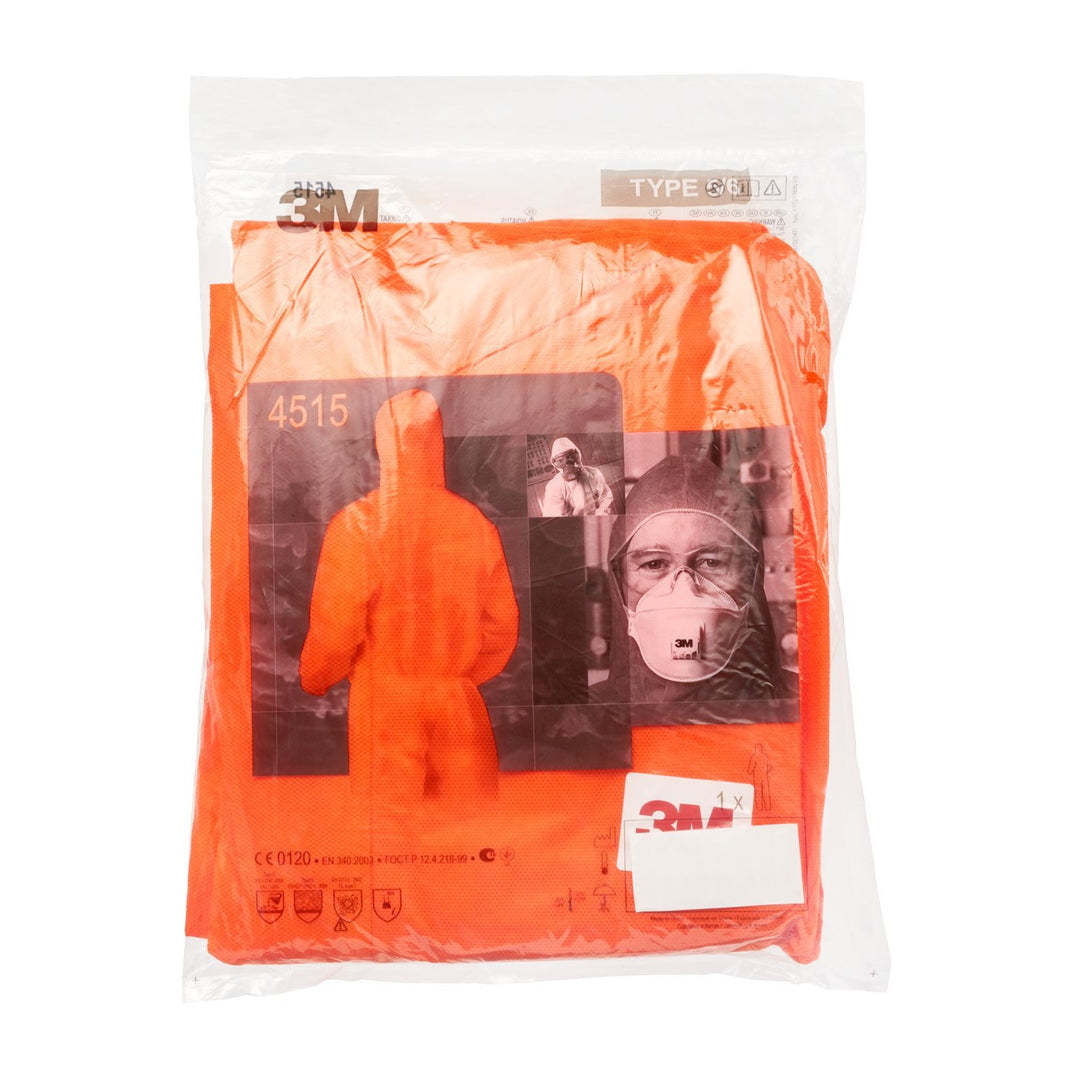 3M 4515 Schutzanzug, Typ 5/6, Grösse S, Orange (Packung mit 2) S (Packung mit 2) Orange, S (Packung