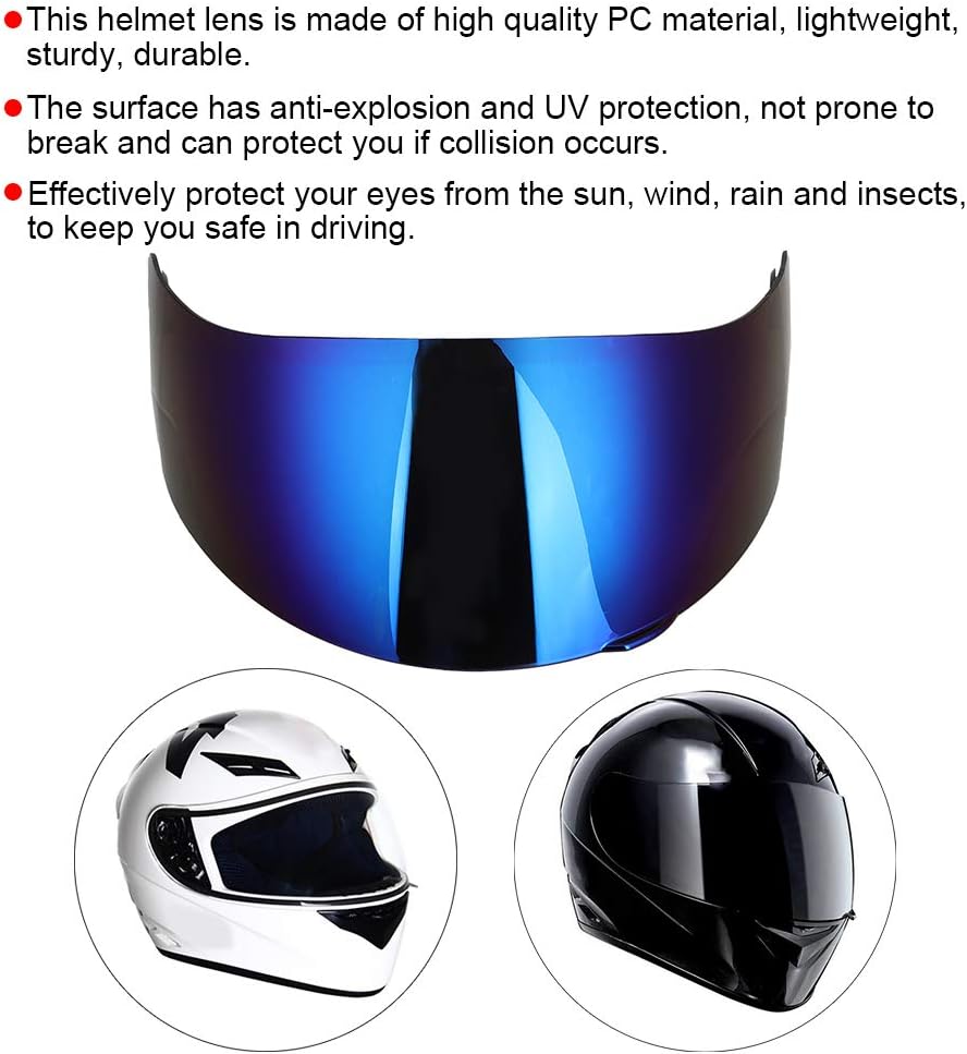 Motorradhelm Visier, Vollgesichts Motorradhelm Visier Objektiv Windschutzscheibe Ersatz für AGV K3SV