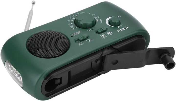 Kurbel Radio Taschenlampe,Tragbare Notradio Solar Power Wiederaufladbare Handkurbel FM/AM Radio 3 LE