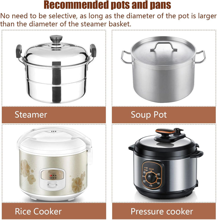 Dampfkorb Einsatz,Edelstahl Dampfgarer Dampfeinsatz für topf, Dünsteinsatz Dampfgarer Topf mit Griff