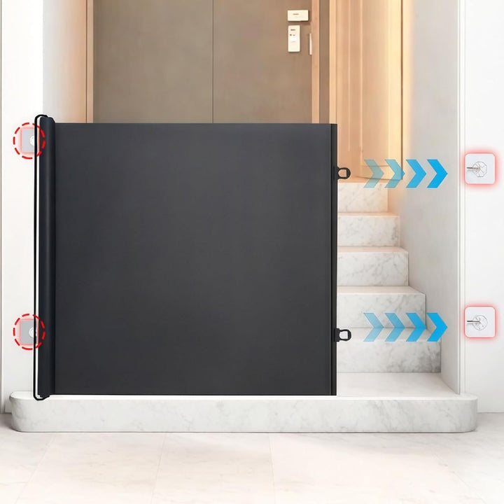 Treppenschutzgitter Ausziehbar Ohne Bohren, 0-130 cm Kindergitter Treppe, ausziehbares Babyabsperrgi
