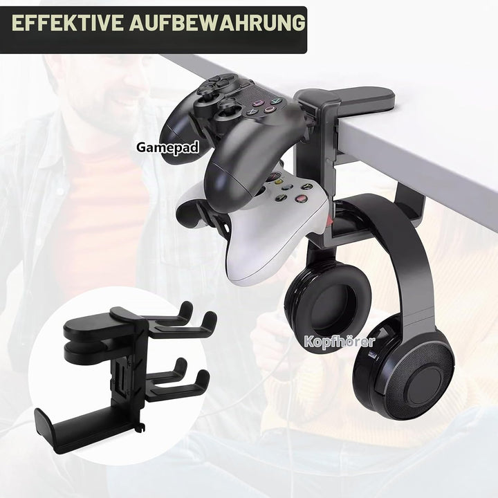 Headset Und Controller Halterung, Controller Halter With Griffhalter Kabelhalte 360° Drehbarer Gamin