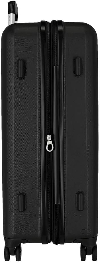 Reebok Roxbury Koffer, mittelgross, Schwarz, 48 x 70 x 26 cm, fester ABS-Kunststoff, integrierter TS