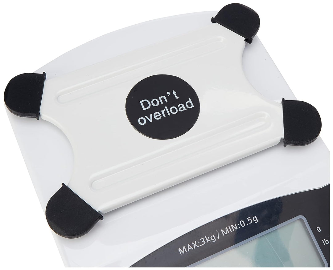 Vogue Digitale kleine Plattformwaage (nicht gestempelt) 3kg Grad. 0,5 g kg/lb, 80 x 178 x 225 mm