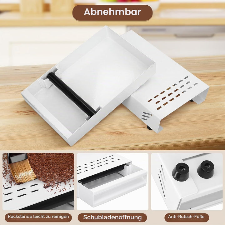 Wakects Kaffee-Klopf-Box-Behälter, Edelstahl-Gummi-Kaffeemühlen-Klopf-Box-Rückstands-Pulver-Eimer-Sc