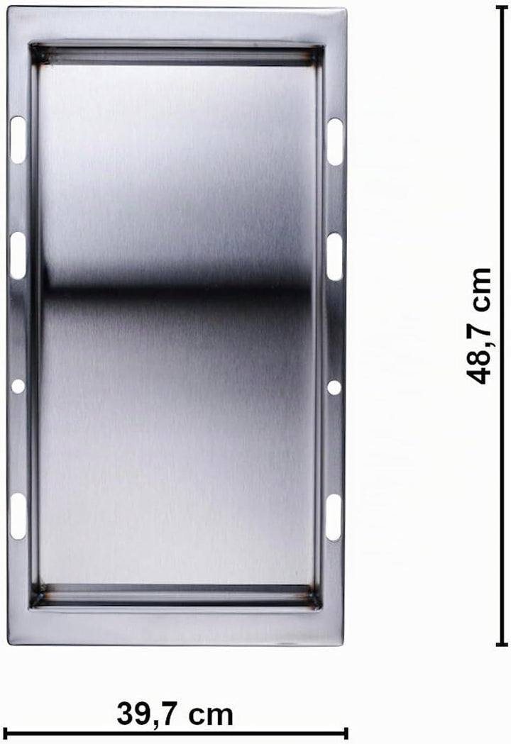 SANTOS einsetzbare Grillpfanne/Einsatzpfanne - Edelstahl Plancha - 38,8x48,6x4cm - E-Serie - Paella,