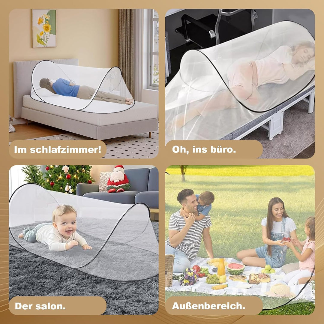 Moskitonetz Reise, 200x80x56cm Moskitonetz Pop Up mit Aufbewahrungstasche, Faltbares Tragbares Mosqu
