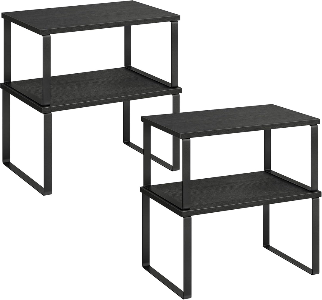 SONGMICS Gewürzregal, 4er Set, Küchenregal, Küchen-Organizer, erweiterbar, Gewürzhalter, stapelbar,