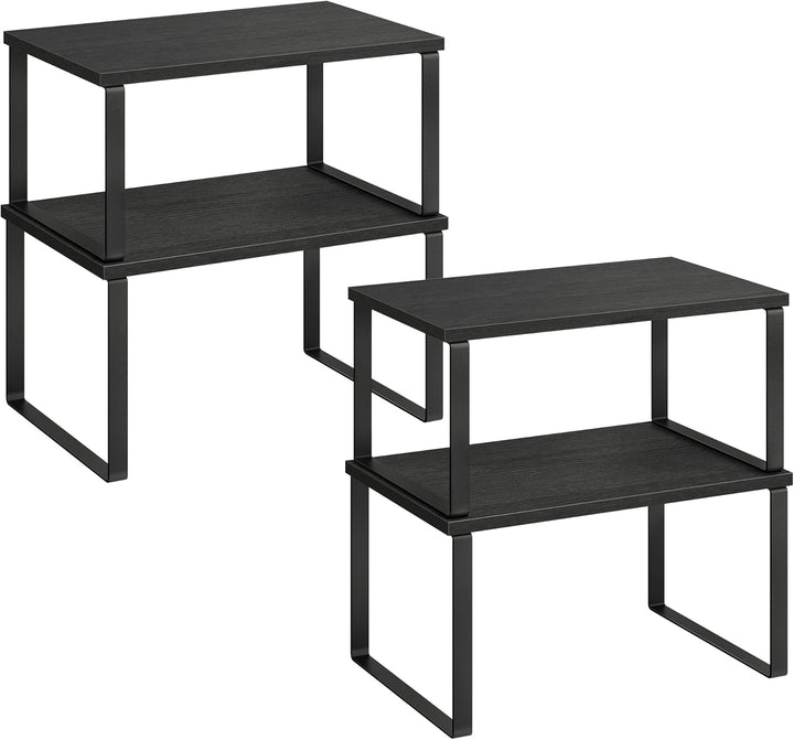 SONGMICS Gewürzregal, 4er Set, Küchenregal, Küchen-Organizer, erweiterbar, Gewürzhalter, stapelbar,
