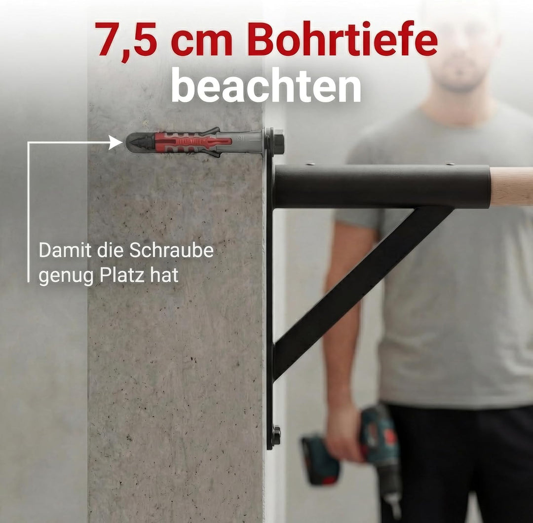 Dip Barren - stilvolle Dip Stange aus Buchenholz zur festen Wandmontage - platzsparendes Design - ex