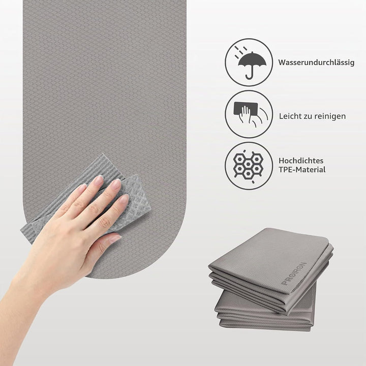 PROIRON Yogamatte Faltbar TPE, Reise Yogamatte rutschfest &amp; leicht 183cm x 61cm x 6mm, Gymnastikmatt